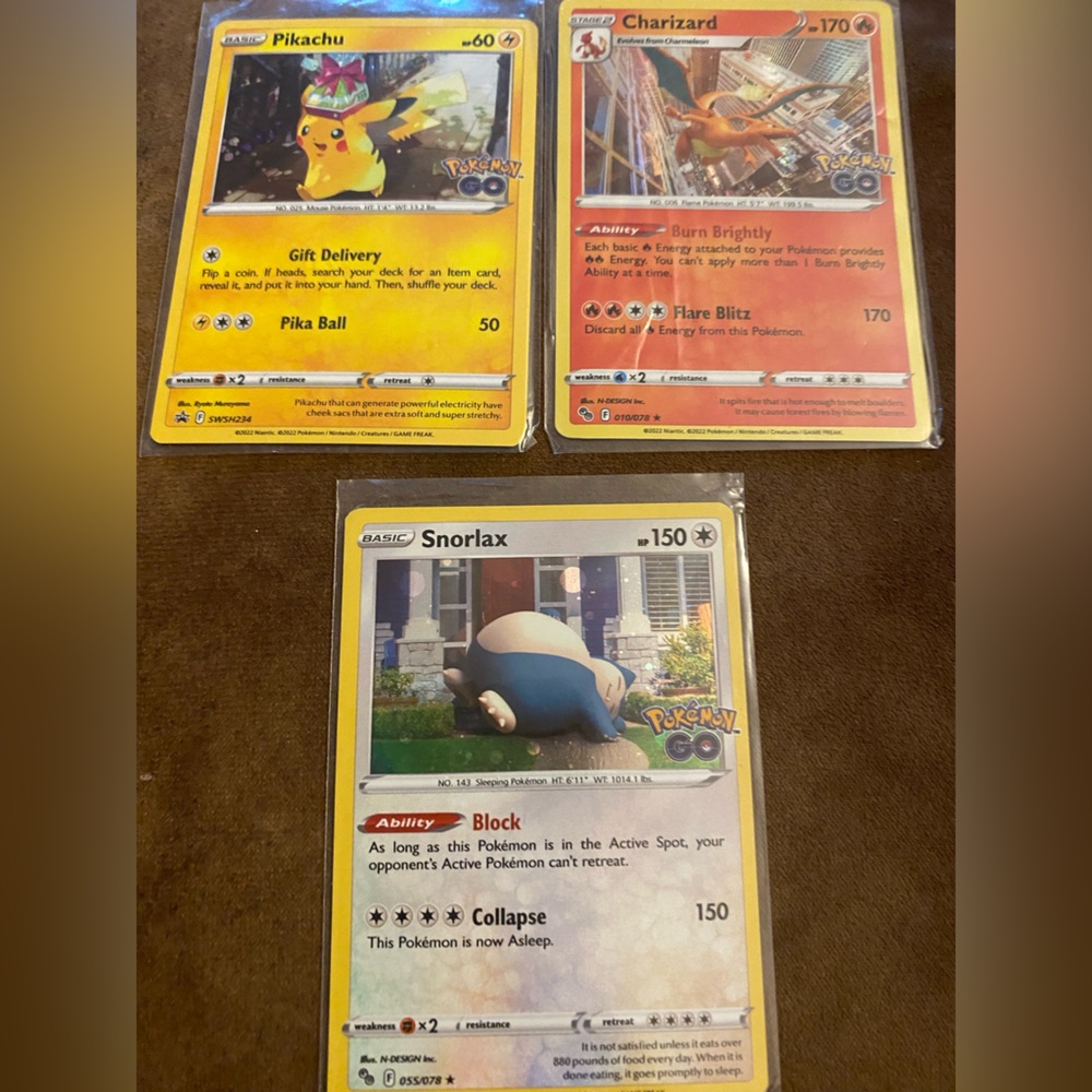 Snorlax and Pikachu Pokémon Cards